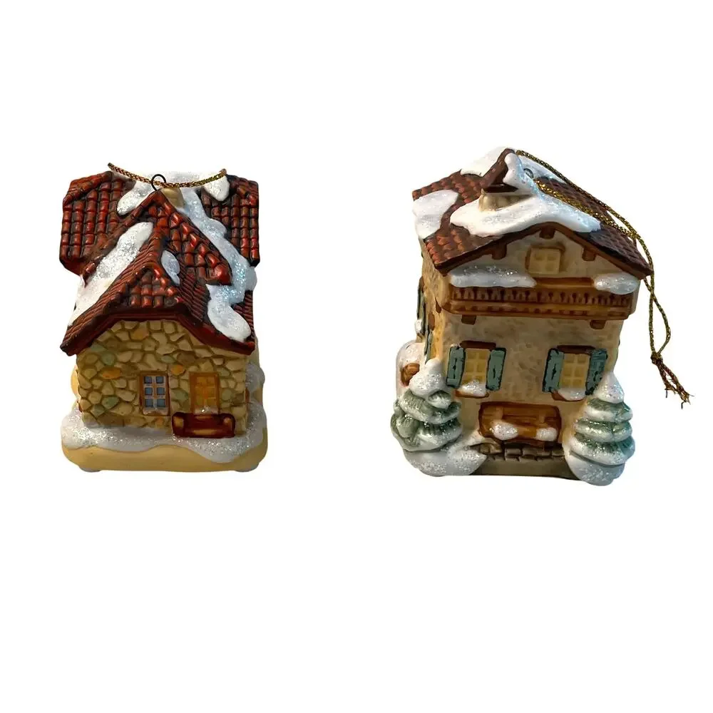 2 VTG M.I. Hummel Bavarian Village Christmas Ornaments, 